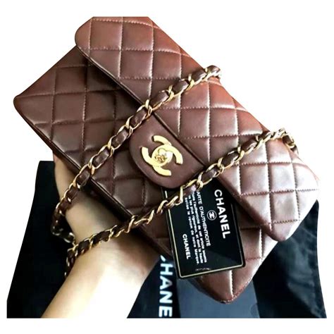 sac chanel marron|Chanel flap bags.